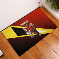 Personalized Belgium Red Devils Football Mascot Rubber Doormat Fierce Devil Graphic With Belgian Flag