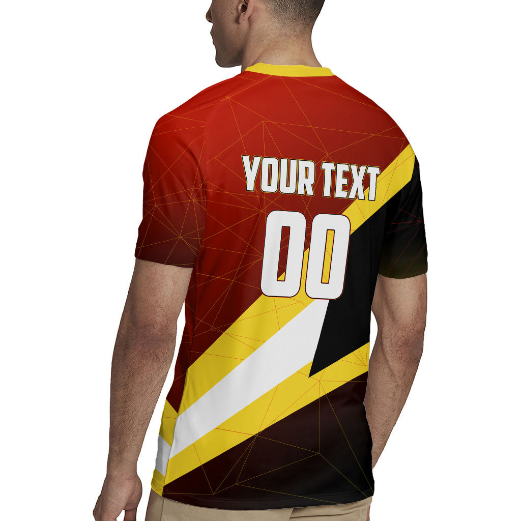 Personalized Belgium Red Devils Football Mascot Rugby Jersey Fierce Devil Graphic With Belgian Flag