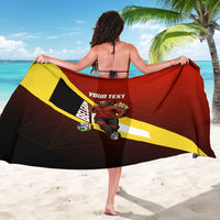 Personalized Belgium Red Devils Football Mascot Sarong Fierce Devil Graphic With Belgian Flag