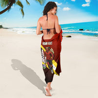 Personalized Belgium Red Devils Football Mascot Sarong Fierce Devil Graphic With Belgian Flag