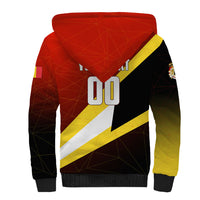Personalized Belgium Red Devils Football Mascot Sherpa Hoodie Fierce Devil Graphic With Belgian Flag