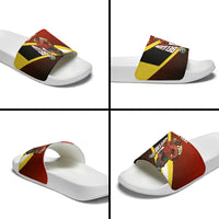 Personalized Belgium Red Devils Football Mascot Slide Sandals Fierce Devil Graphic With Belgian Flag