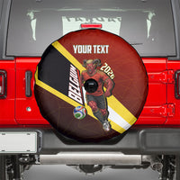 Personalized Belgium Red Devils Football Mascot Spare Tire Cover Fierce Devil Graphic With Belgian Flag