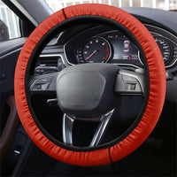 Belgium Red Devils Football Mascot Steering Wheel Cover Fierce Devil Graphic With Belgian Flag