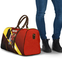 Personalized Belgium Red Devils Football Mascot Travel Bag Fierce Devil Graphic With Belgian Flag