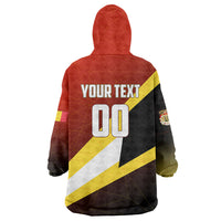 Personalized Belgium Red Devils Football Mascot Wearable Blanket Hoodie Fierce Devil Graphic With Belgian Flag