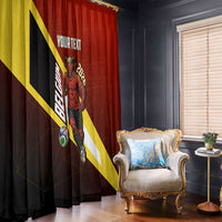 Personalized Belgium Red Devils Football Mascot Window Curtain Fierce Devil Graphic With Belgian Flag