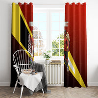 Personalized Belgium Red Devils Football Mascot Window Curtain Fierce Devil Graphic With Belgian Flag