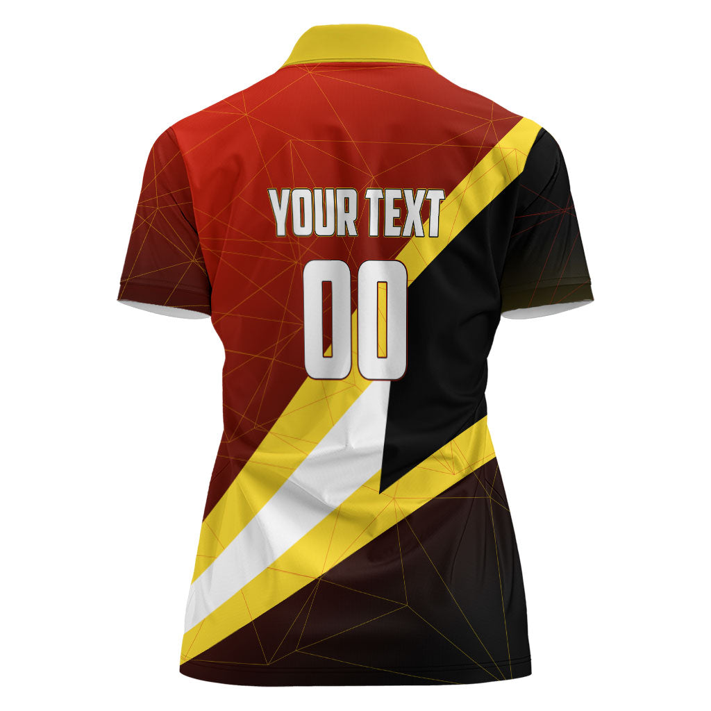 Personalized Belgium Red Devils Football Mascot Women Polo Shirt Fierce Devil Graphic With Belgian Flag