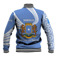 Somalia Baseball Jacket with Coat of Arms One Star One Nation Blue White Spirit