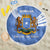 Somalia Beach Blanket with Coat of Arms One Star One Nation Blue White Spirit