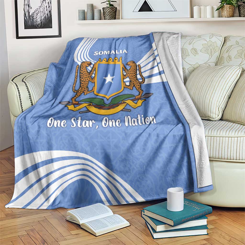 Somalia Blanket with Coat of Arms One Star One Nation Blue White Spirit