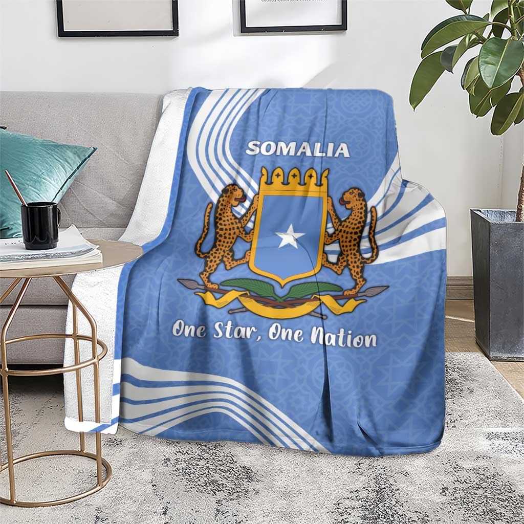 Somalia Blanket with Coat of Arms One Star One Nation Blue White Spirit
