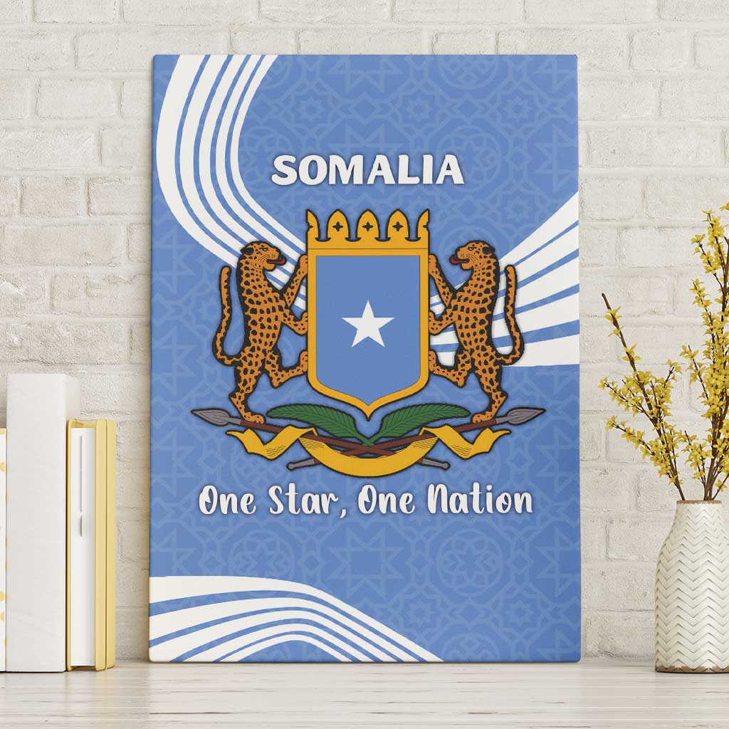 Somalia Canvas Wall Art with Coat of Arms One Star One Nation Blue White Spirit