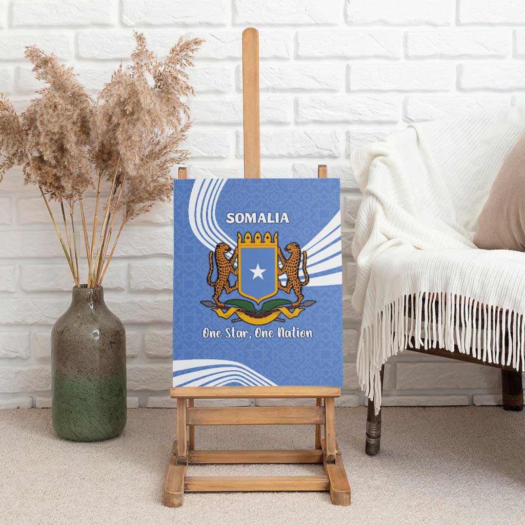 Somalia Canvas Wall Art with Coat of Arms One Star One Nation Blue White Spirit