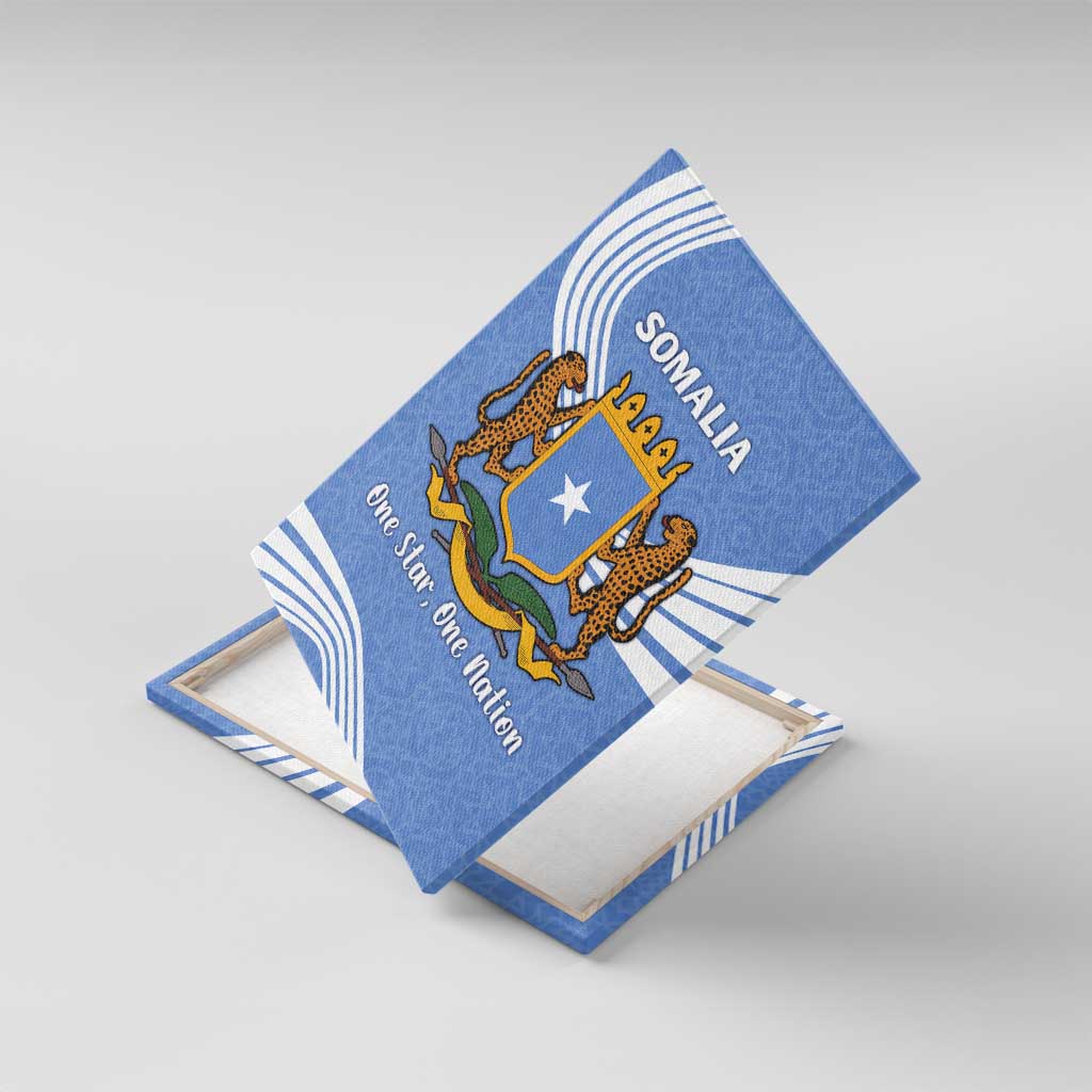 Somalia Canvas Wall Art with Coat of Arms One Star One Nation Blue White Spirit