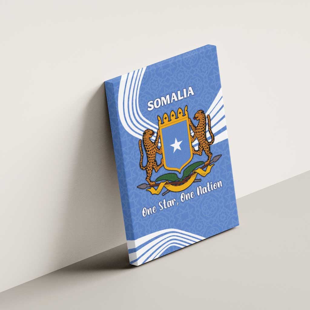 Somalia Canvas Wall Art with Coat of Arms One Star One Nation Blue White Spirit