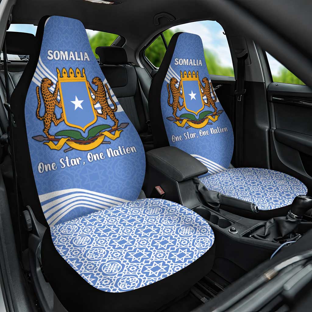 Somalia Car Seat Cover with Coat of Arms One Star One Nation Blue White Spirit
