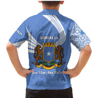 Somalia Family Matching Mermaid Dress and Hawaiian Shirt with Coat of Arms One Star One Nation Blue White Spirit