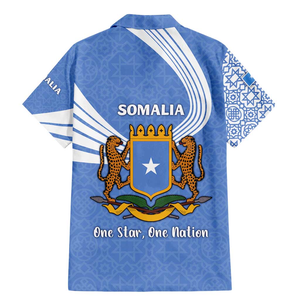 Somalia Family Matching Mermaid Dress and Hawaiian Shirt with Coat of Arms One Star One Nation Blue White Spirit