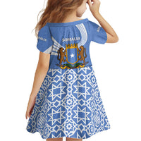 Somalia Family Matching Off Shoulder Maxi Dress and Hawaiian Shirt with Coat of Arms One Star One Nation Blue White Spirit