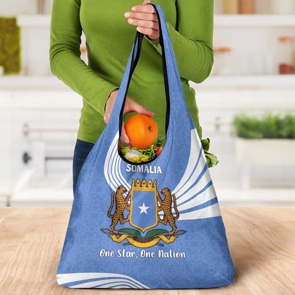 Somalia Grocery Bag with Coat of Arms One Star One Nation Blue White Spirit