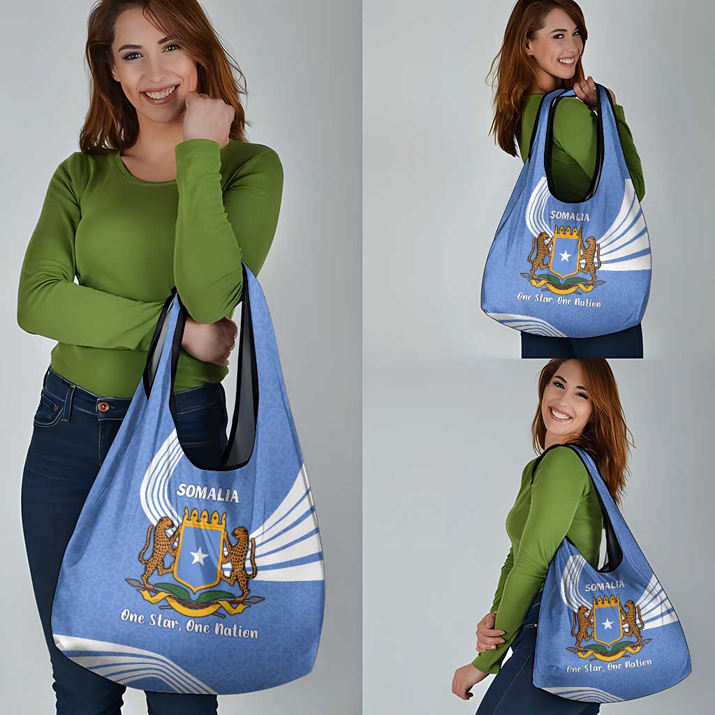Somalia Grocery Bag with Coat of Arms One Star One Nation Blue White Spirit