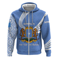 Somalia Hoodie with Coat of Arms One Star One Nation Blue White Spirit