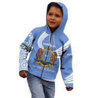 Somalia Kid Hoodie with Coat of Arms One Star One Nation Blue White Spirit