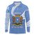 Somalia Long Sleeve Polo Shirt with Coat of Arms One Star One Nation Blue White Spirit