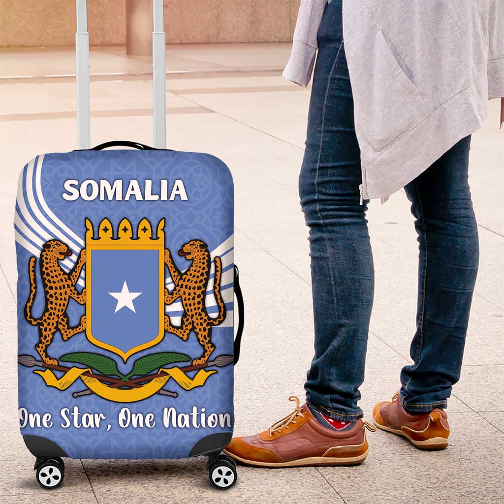 Somalia Luggage Cover with Coat of Arms One Star One Nation Blue White Spirit
