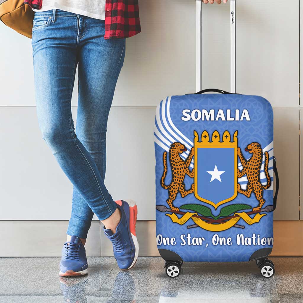 Somalia Luggage Cover with Coat of Arms One Star One Nation Blue White Spirit