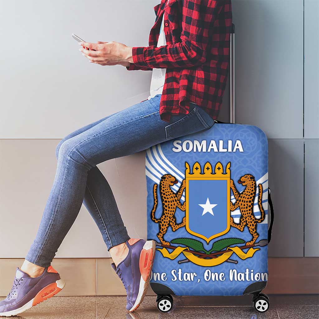 Somalia Luggage Cover with Coat of Arms One Star One Nation Blue White Spirit