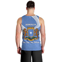 Somalia Men Tank Top with Coat of Arms One Star One Nation Blue White Spirit