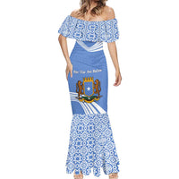 Somalia Mermaid Dress with Coat of Arms One Star One Nation Blue White Spirit