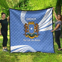 Somalia Quilt with Coat of Arms One Star One Nation Blue White Spirit