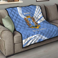 Somalia Quilt with Coat of Arms One Star One Nation Blue White Spirit