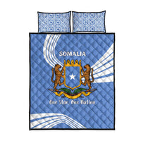 Somalia Quilt Bed Set with Coat of Arms One Star One Nation Blue White Spirit