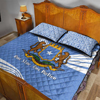 Somalia Quilt Bed Set with Coat of Arms One Star One Nation Blue White Spirit