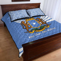 Somalia Quilt Bed Set with Coat of Arms One Star One Nation Blue White Spirit