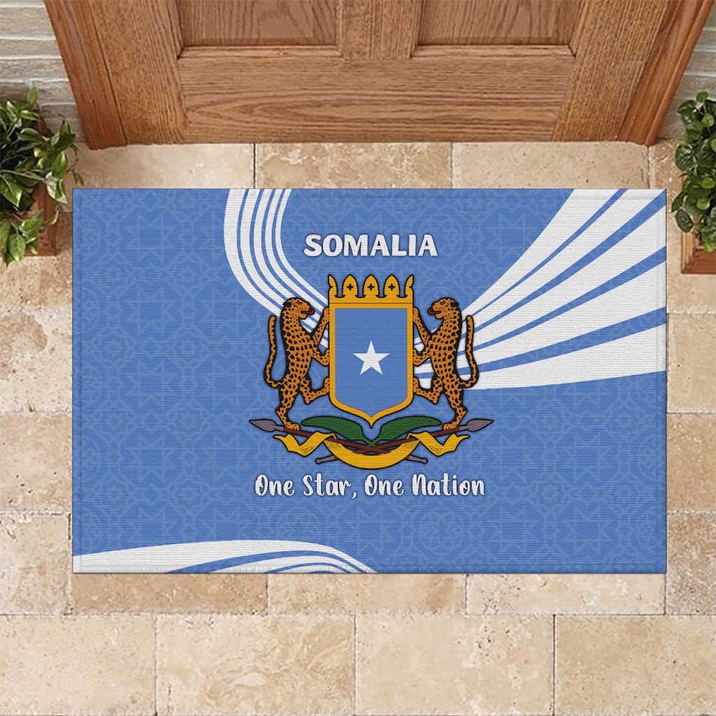 Somalia Rubber Doormat with Coat of Arms One Star One Nation Blue White Spirit