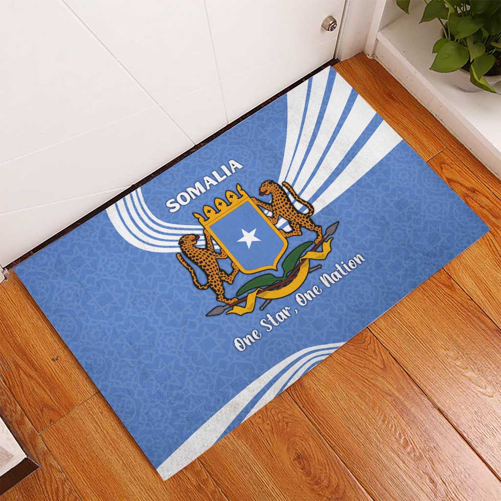 Somalia Rubber Doormat with Coat of Arms One Star One Nation Blue White Spirit