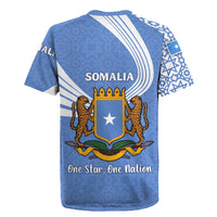 Somalia Rugby Jersey with Coat of Arms One Star One Nation Blue White Spirit