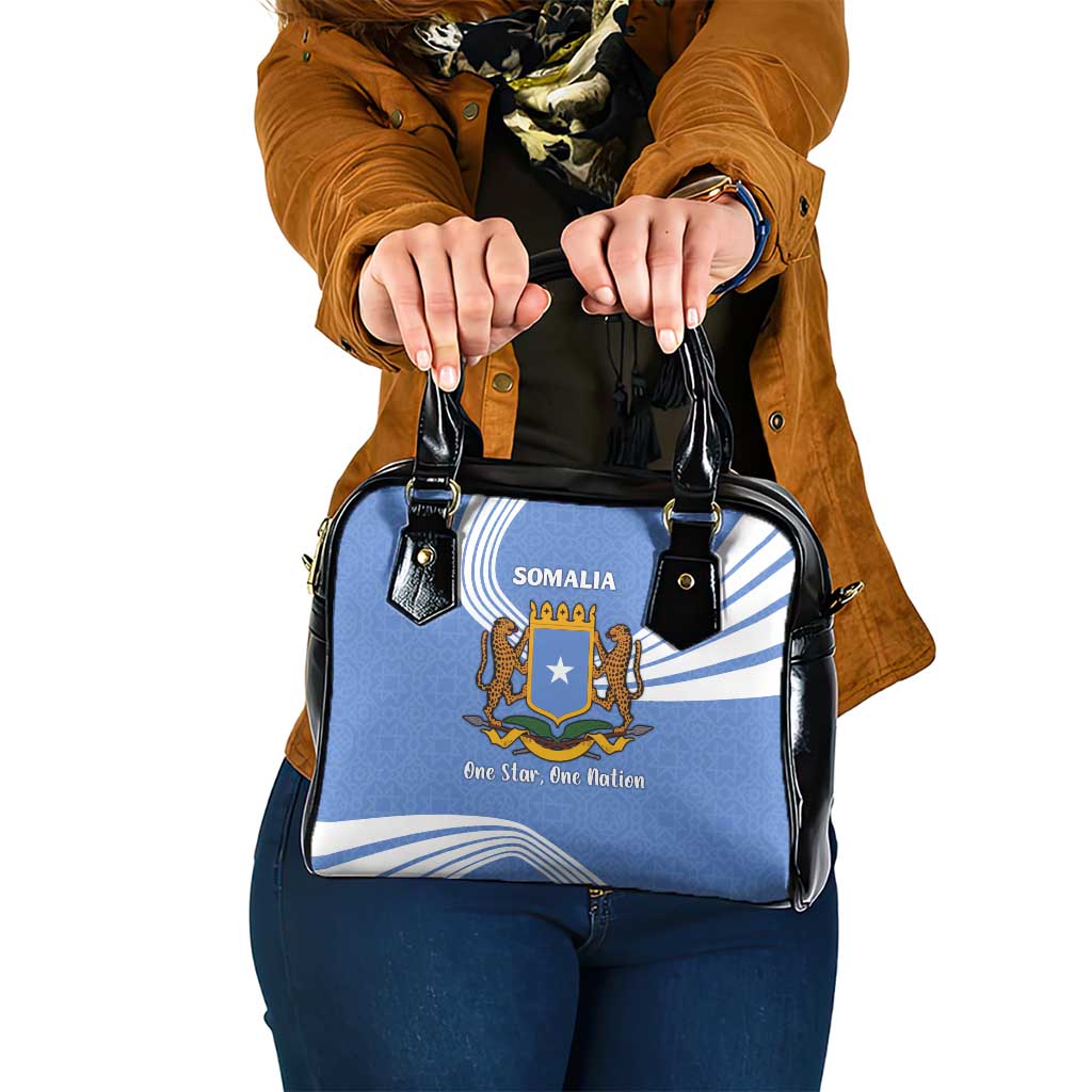 Somalia Shoulder Handbag with Coat of Arms One Star One Nation Blue White Spirit