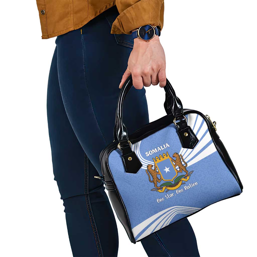 Somalia Shoulder Handbag with Coat of Arms One Star One Nation Blue White Spirit