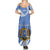 Somalia Summer Maxi Dress with Coat of Arms One Star One Nation Blue White Spirit