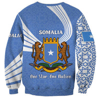 Somalia Sweatshirt with Coat of Arms One Star One Nation Blue White Spirit