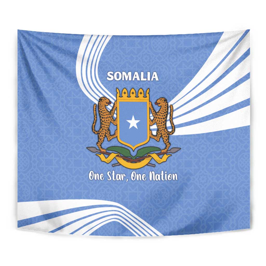 Somalia Tapestry with Coat of Arms One Star One Nation Blue White Spirit