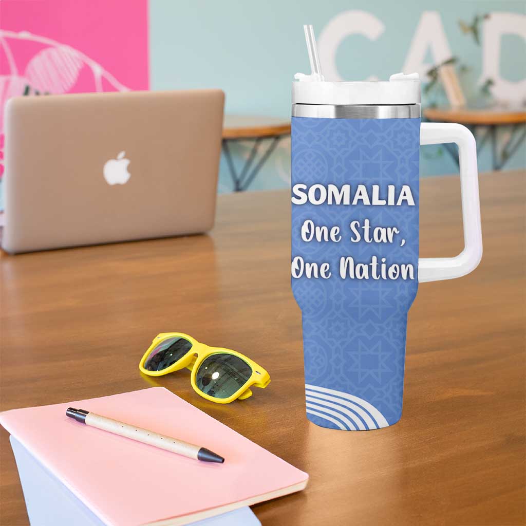 Somalia Tumbler With Handle with Coat of Arms One Star One Nation Blue White Spirit