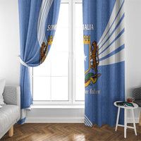 Somalia Window Curtain with Coat of Arms One Star One Nation Blue White Spirit